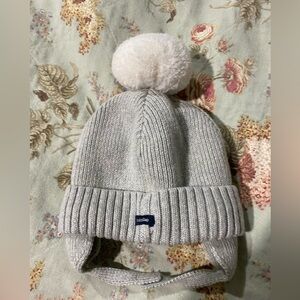 Cozy Gray Knit Pom-Pom Hat for baby